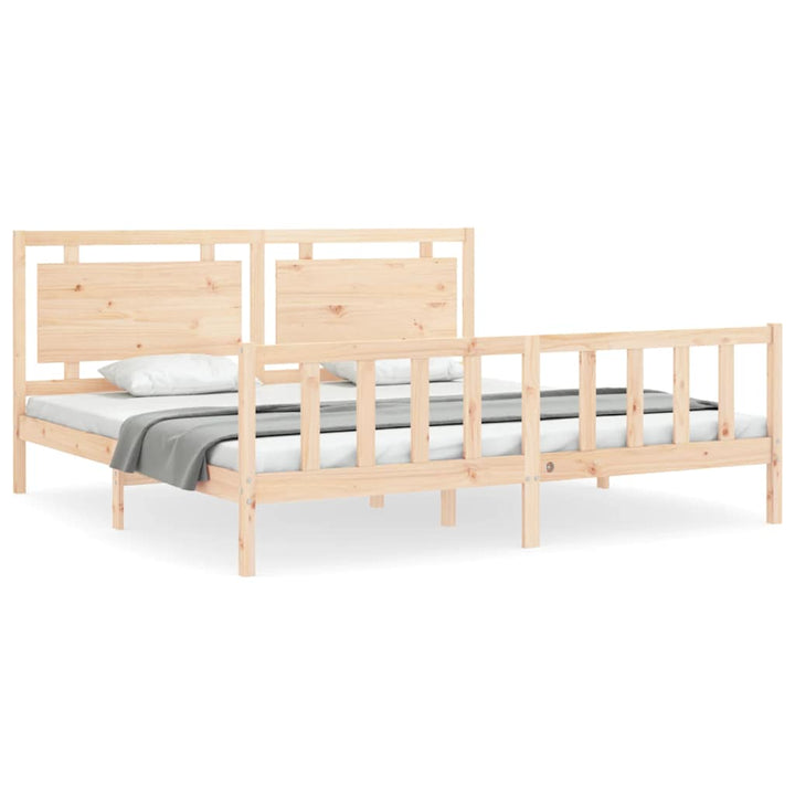 sengeramme med sengegavl 180x200 cm massivt træ
