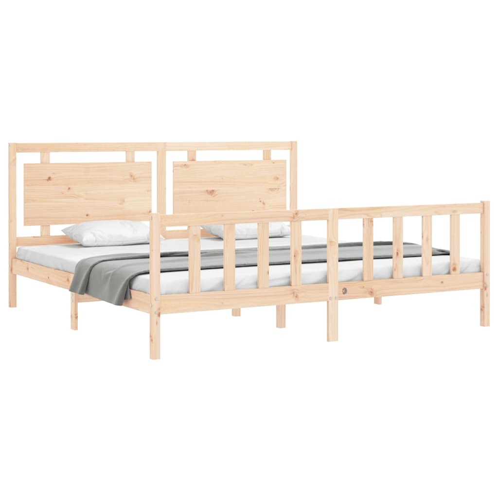 sengeramme med sengegavl 180x200 cm massivt træ