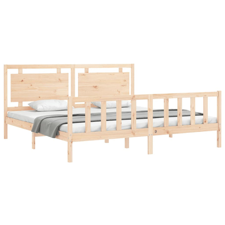 sengeramme med sengegavl 180x200 cm massivt træ