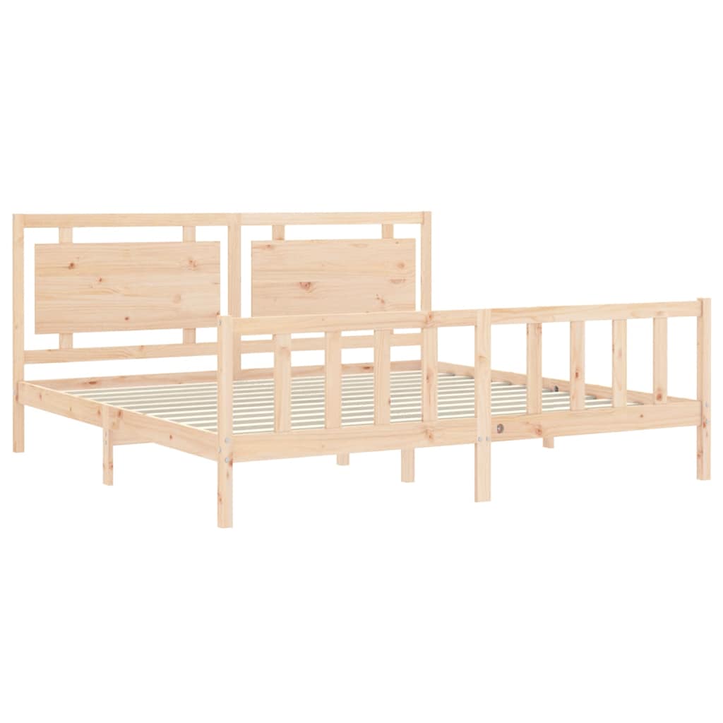 sengeramme med sengegavl 180x200 cm massivt træ