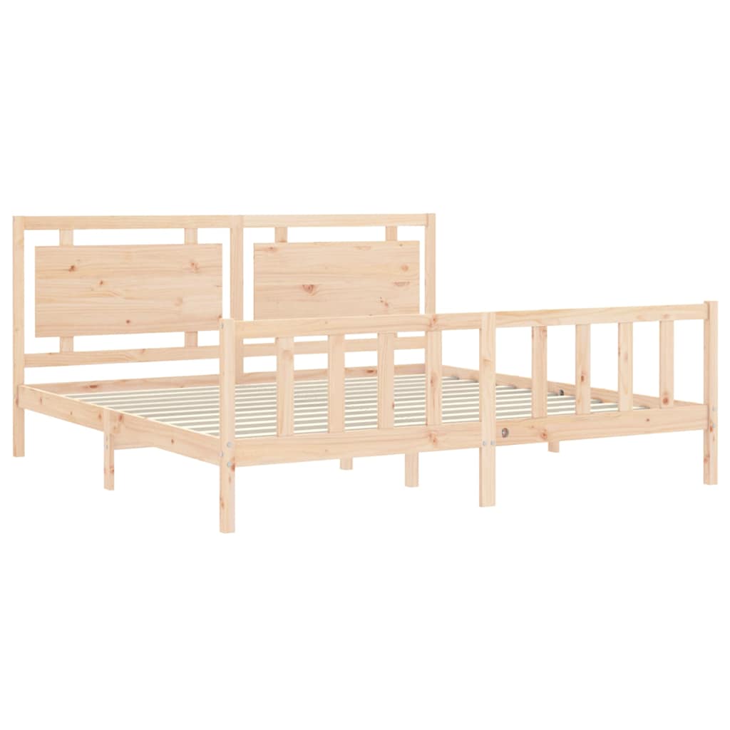 sengeramme med sengegavl 180x200 cm massivt træ