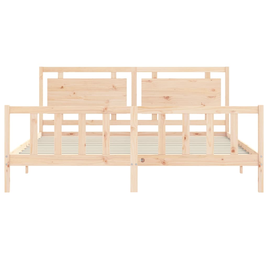 sengeramme med sengegavl 180x200 cm massivt træ