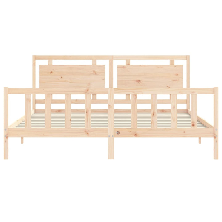sengeramme med sengegavl 180x200 cm massivt træ