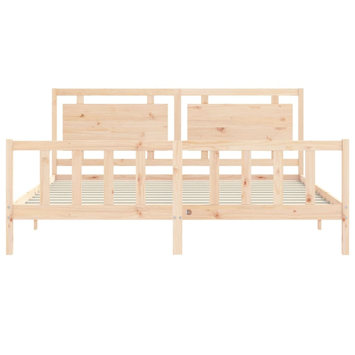sengeramme med sengegavl 180x200 cm massivt træ