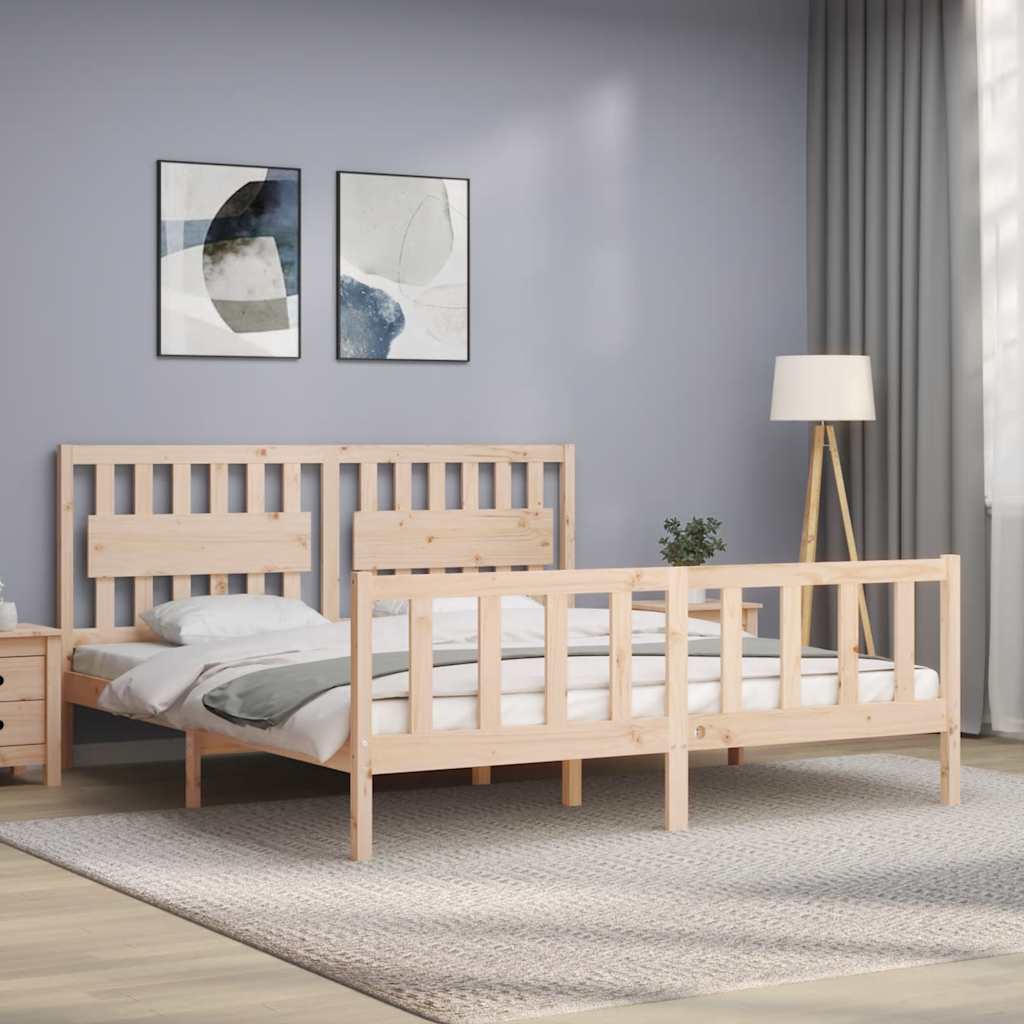 sengeramme med sengegavl Super King Size massivt træ