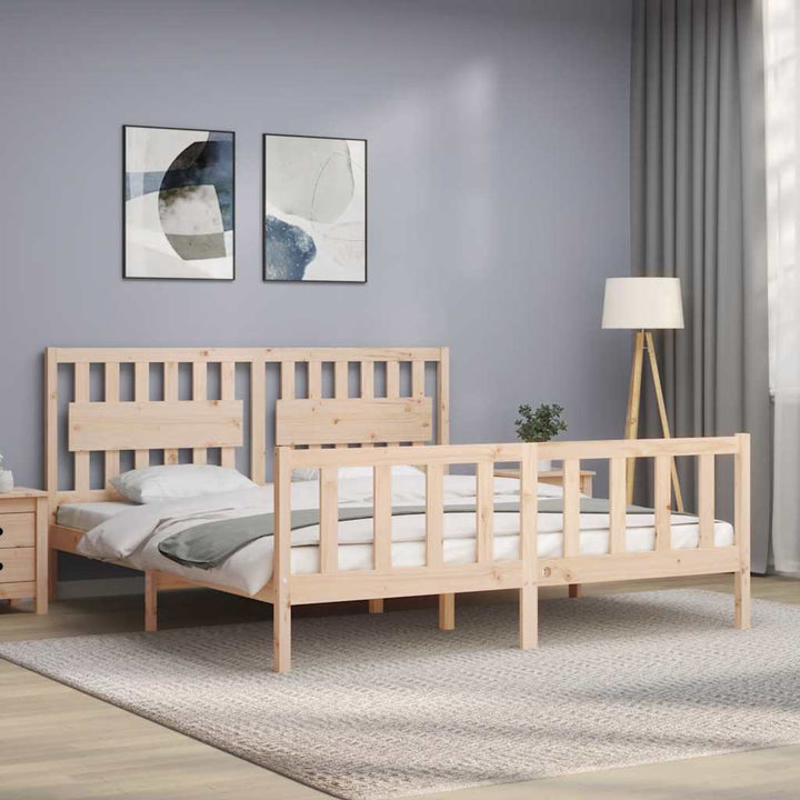 sengeramme med sengegavl Super King Size massivt træ