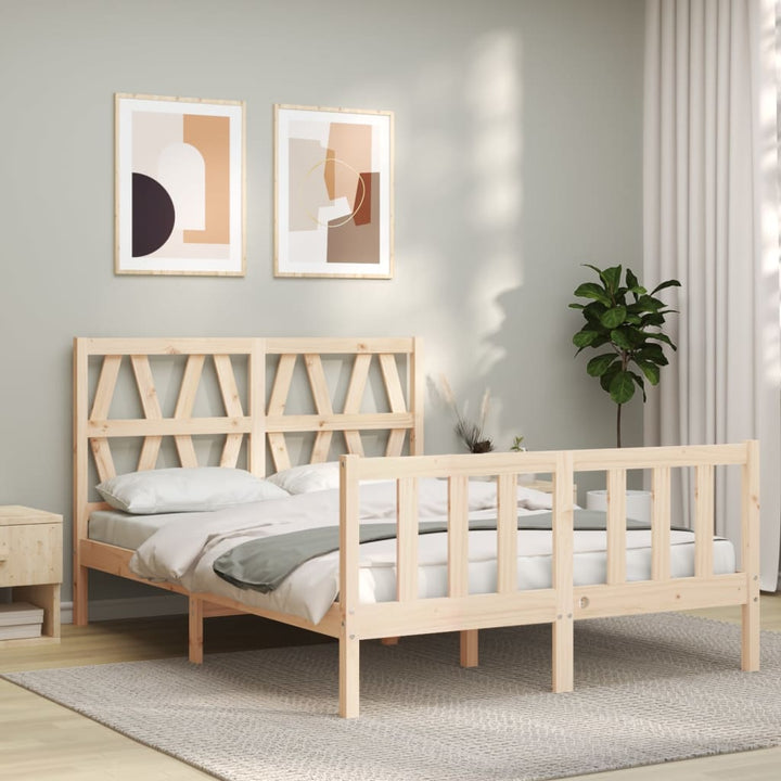 sengeramme uden madras 140x200 cm massivt fyrretræ