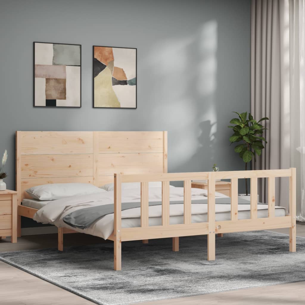 sengeramme uden madras 160x200 cm massivt fyrretræ