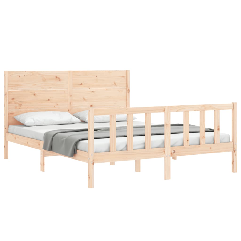 sengeramme uden madras 160x200 cm massivt fyrretræ