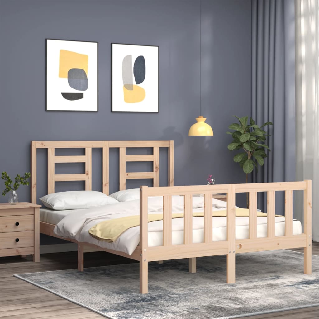 sengeramme uden madras 140x200 cm massivt fyrretræ