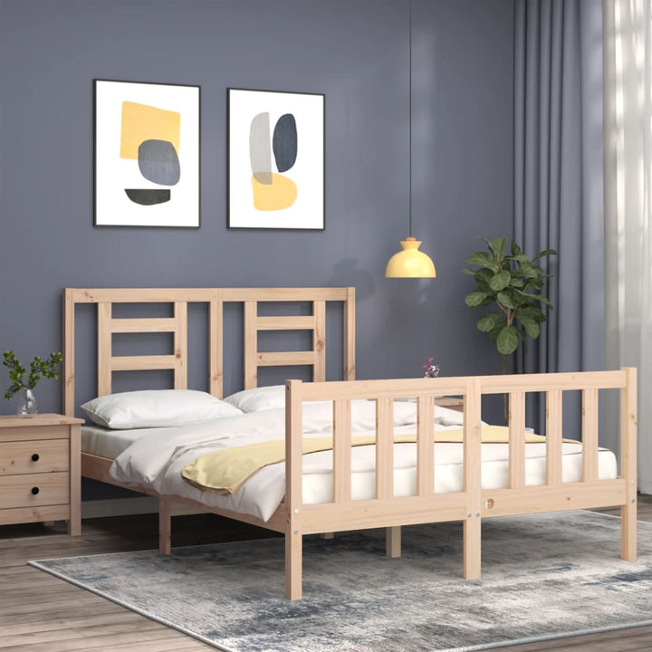 sengeramme uden madras 140x200 cm massivt fyrretræ