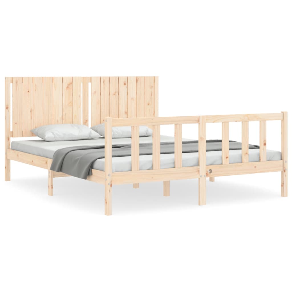 sengeramme uden madras 160x200 cm massivt fyrretræ