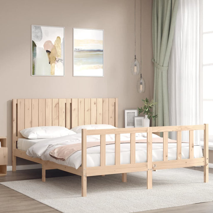sengeramme uden madras 160x200 cm massivt fyrretræ