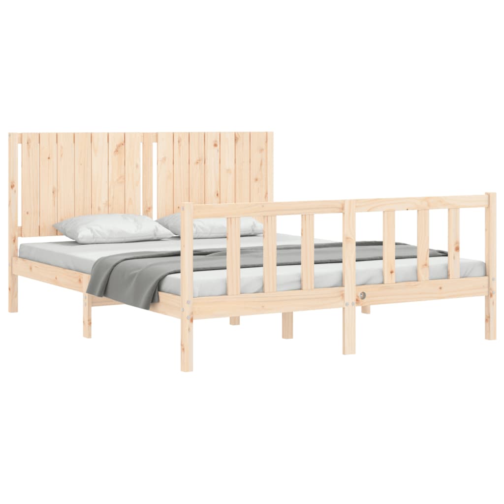 sengeramme uden madras 160x200 cm massivt fyrretræ