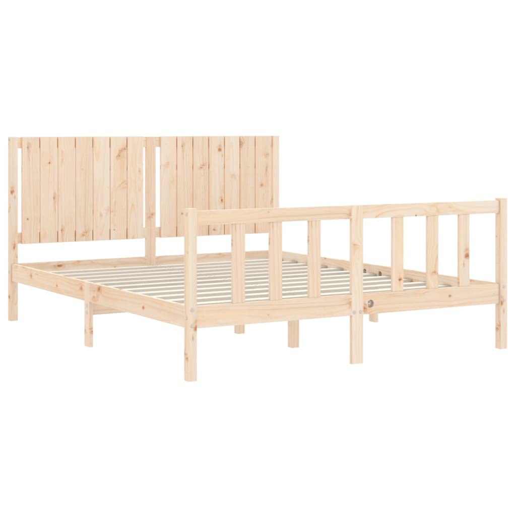 sengeramme uden madras 160x200 cm massivt fyrretræ