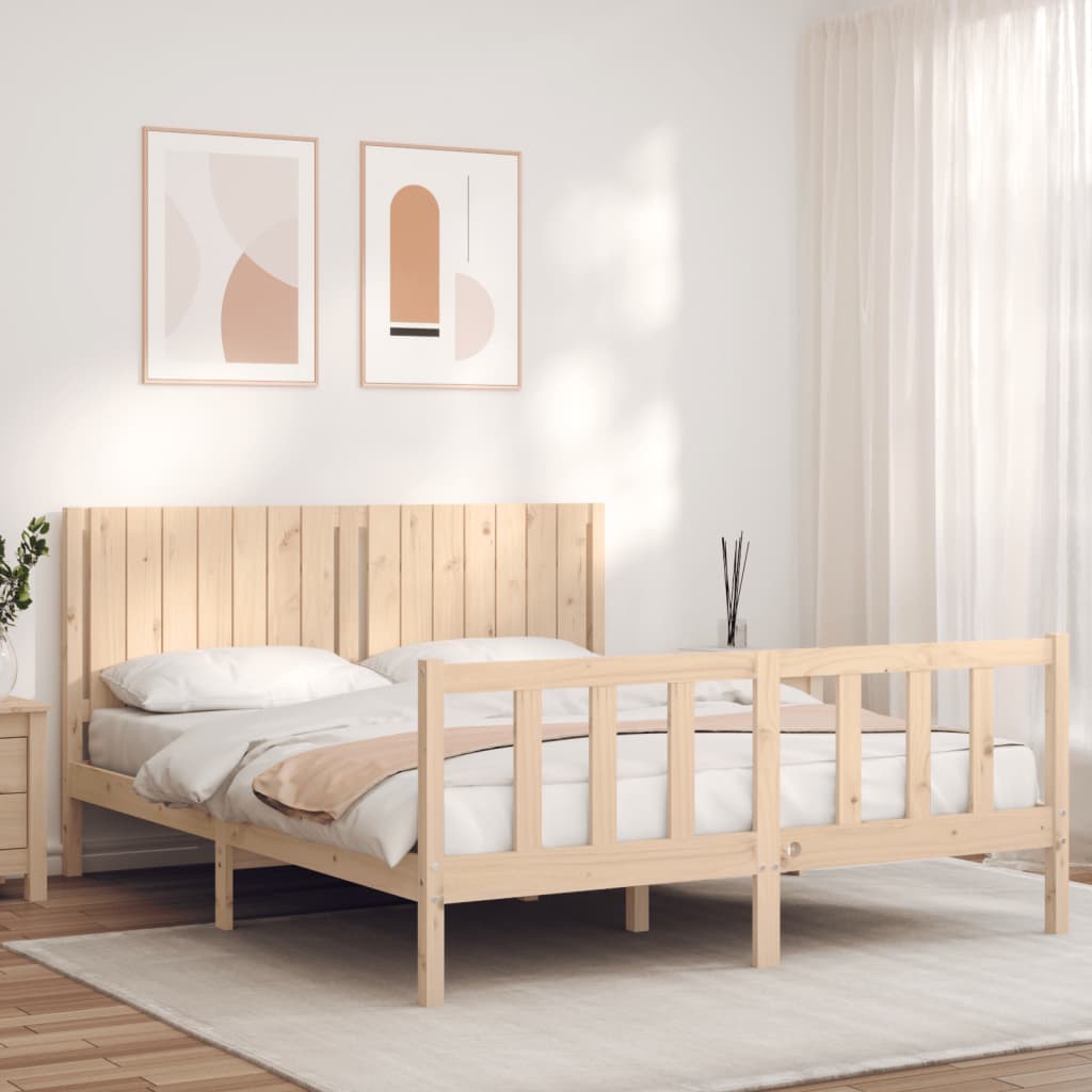 sengeramme uden madras 160x200 cm massivt fyrretræ