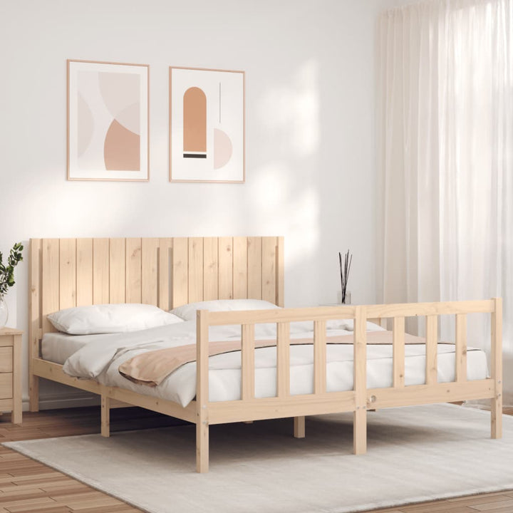 sengeramme uden madras 160x200 cm massivt fyrretræ