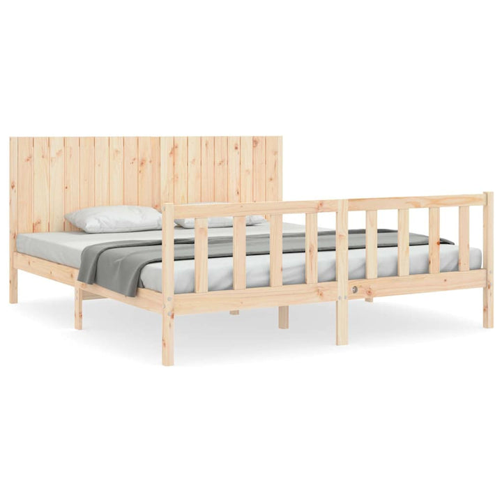 sengeramme med sengegavl Super King Size massivt træ