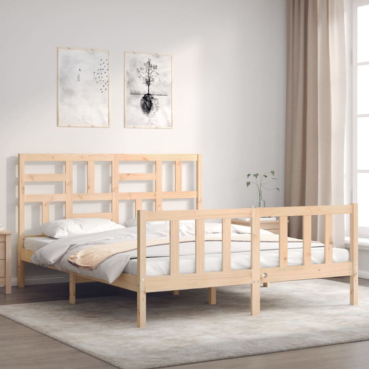 sengeramme uden madras 160x200 cm massivt fyrretræ
