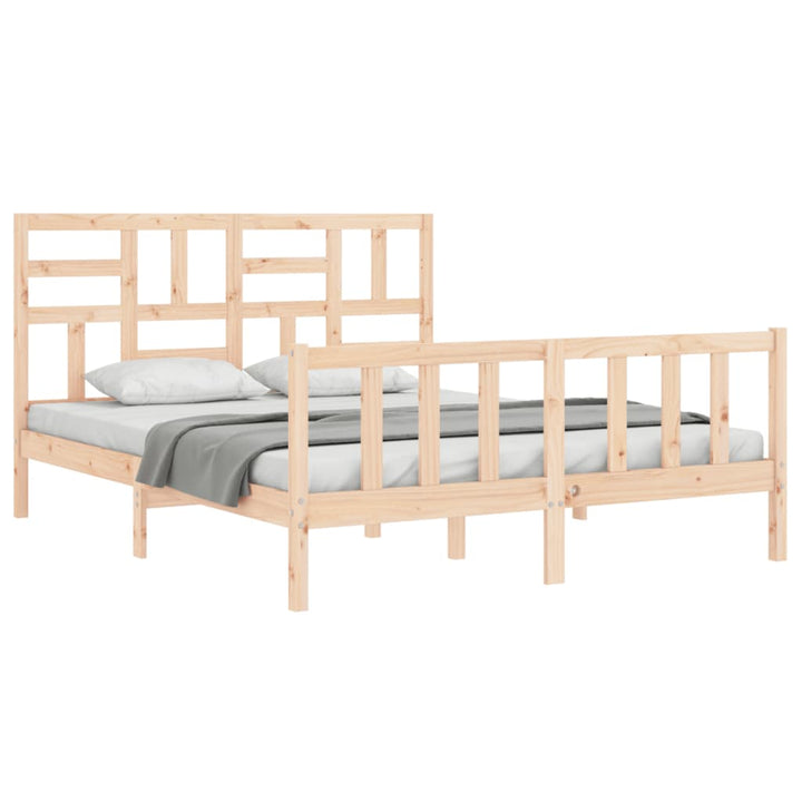 sengeramme uden madras 160x200 cm massivt fyrretræ