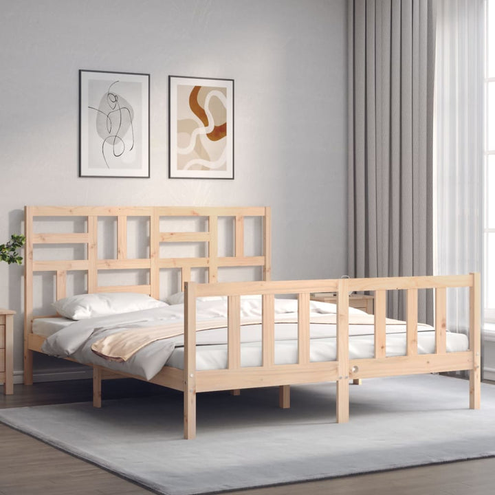 sengeramme uden madras 160x200 cm massivt fyrretræ