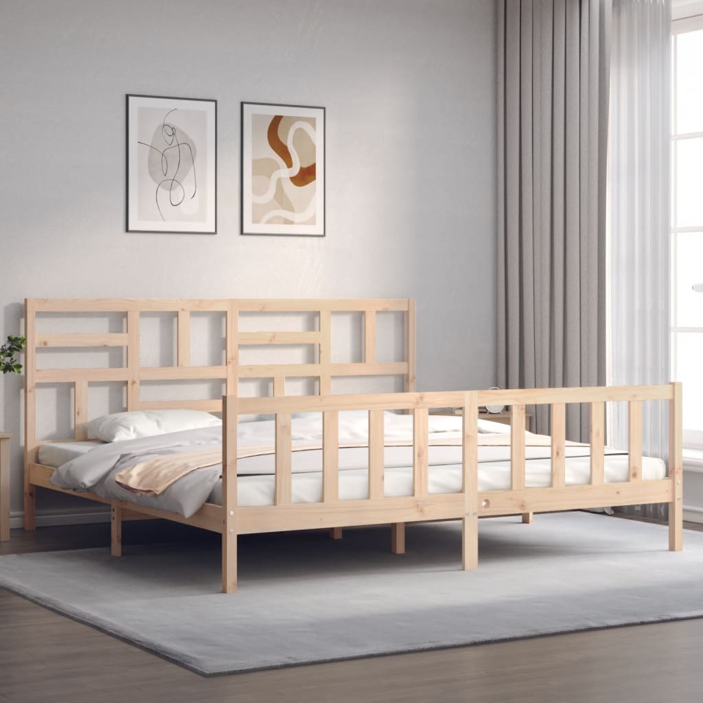 sengeramme med sengegavl Super King Size massivt træ