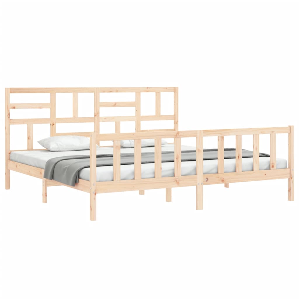 sengeramme med sengegavl Super King Size massivt træ