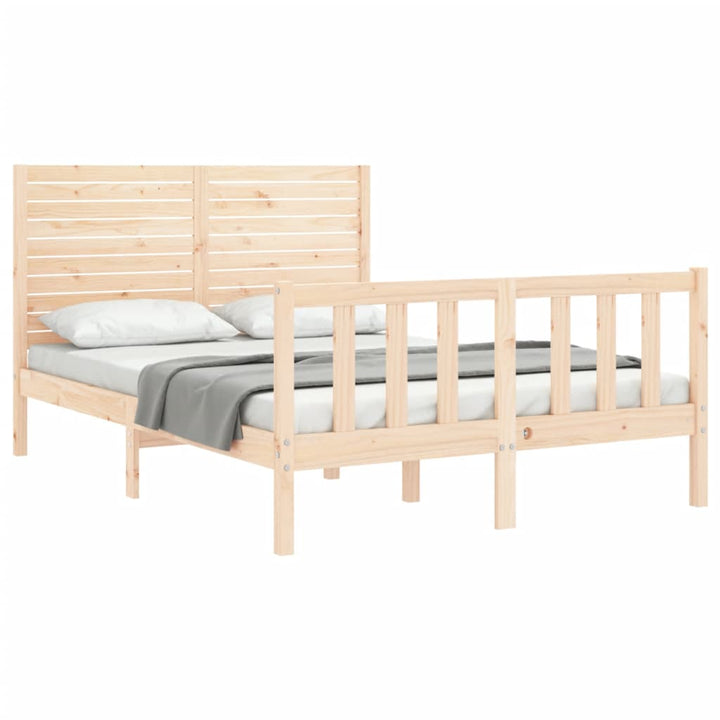 sengeramme uden madras 140x200 cm massivt fyrretræ
