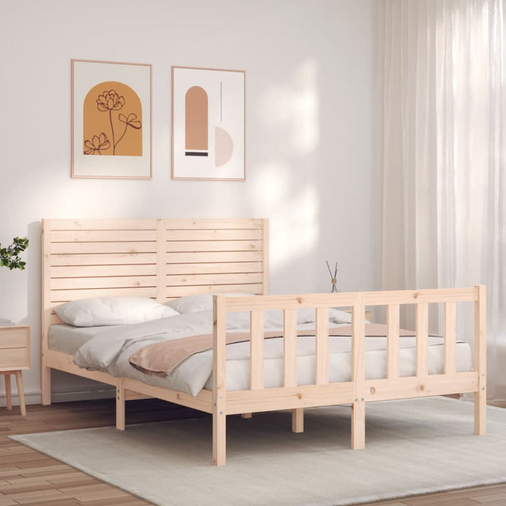 sengeramme uden madras 140x200 cm massivt fyrretræ