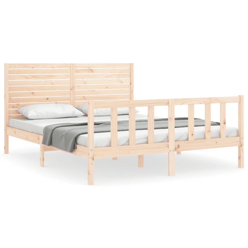 sengeramme uden madras 160x200 cm massivt fyrretræ