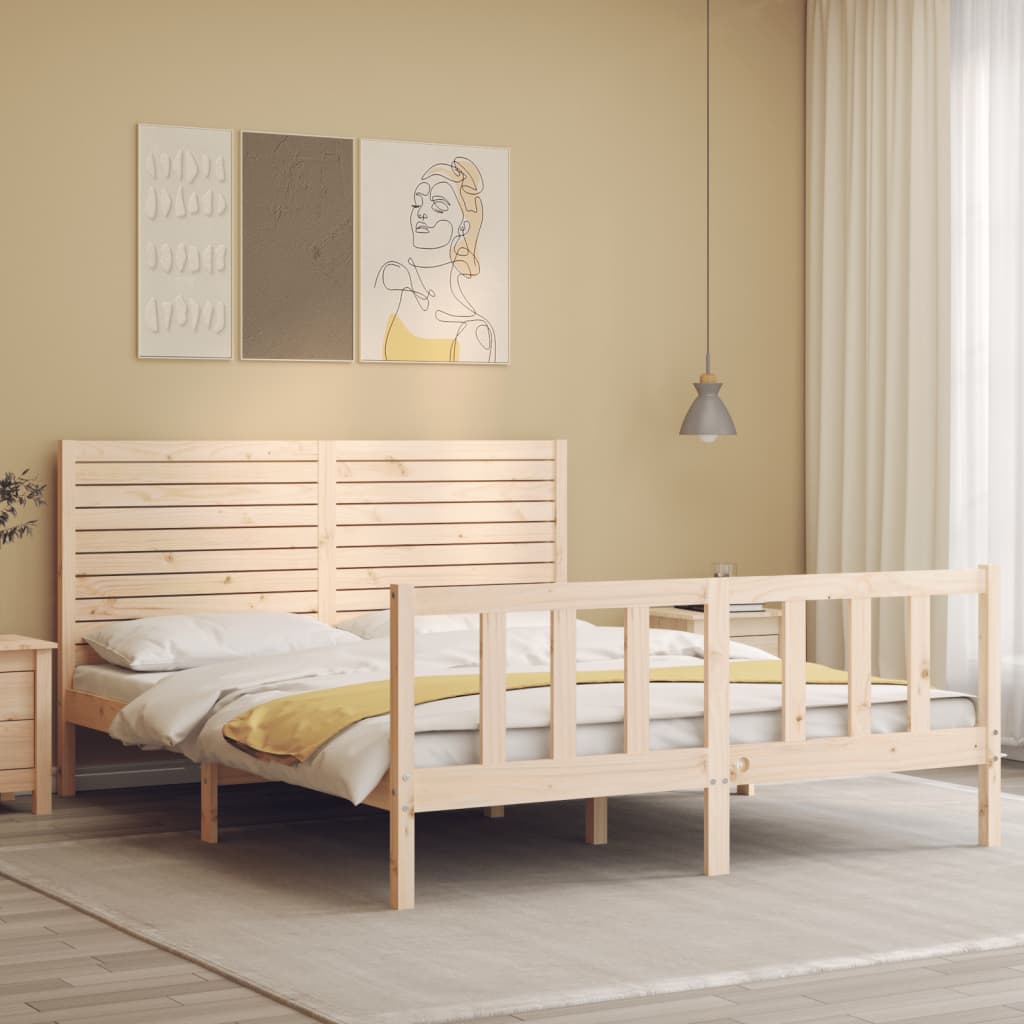 sengeramme uden madras 160x200 cm massivt fyrretræ