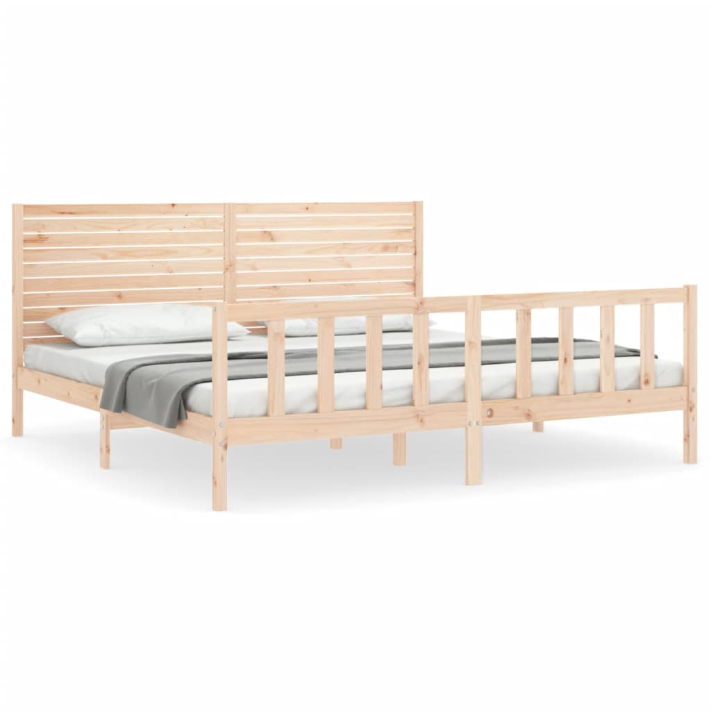 sengeramme med sengegavl Super King Size massivt træ