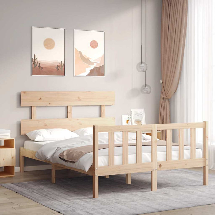 sengeramme uden madras 140x200 cm massivt fyrretræ