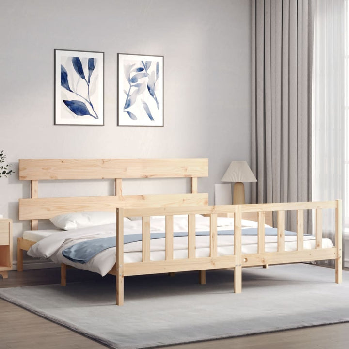 sengeramme med sengegavl Super King Size massivt træ