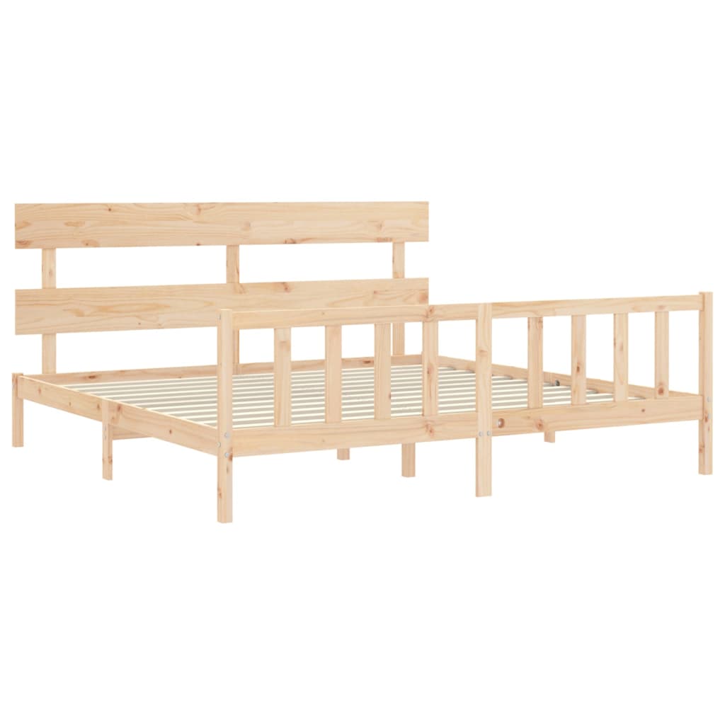 sengeramme med sengegavl Super King Size massivt træ