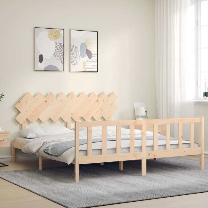 sengeramme med sengegavl Super King Size massivt træ