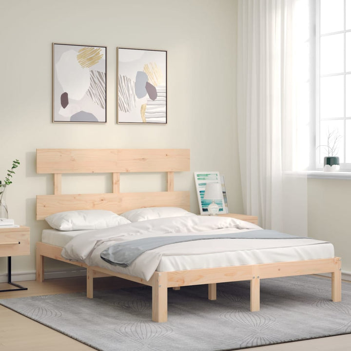 sengeramme med sengegavl Small Double massivt træ