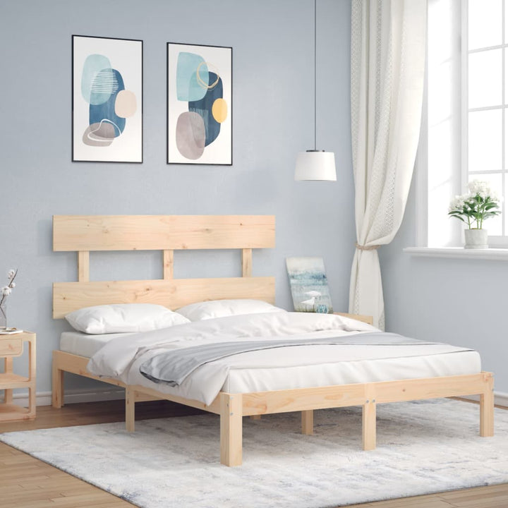 sengeramme med sengegavl Small Double massivt træ