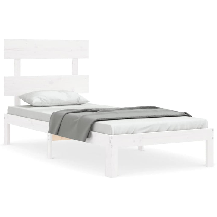 sengeramme uden madras 90x200 cm massivt fyrretræ hvid