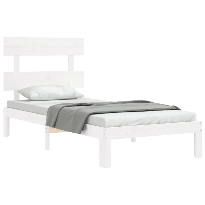 sengeramme uden madras 90x200 cm massivt fyrretræ hvid