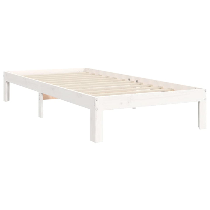 sengeramme uden madras 90x200 cm massivt fyrretræ hvid