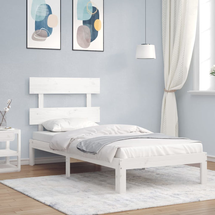 sengeramme uden madras 90x200 cm massivt fyrretræ hvid