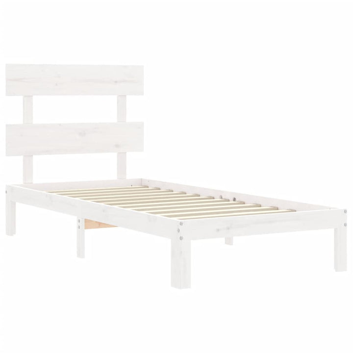sengeramme uden madras 100x200 cm massivt fyrretræ hvid