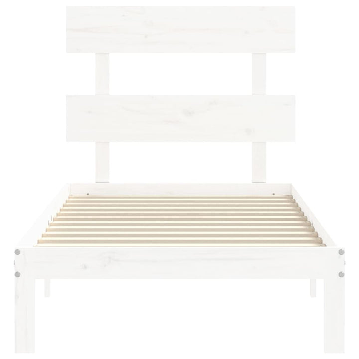 sengeramme uden madras 100x200 cm massivt fyrretræ hvid