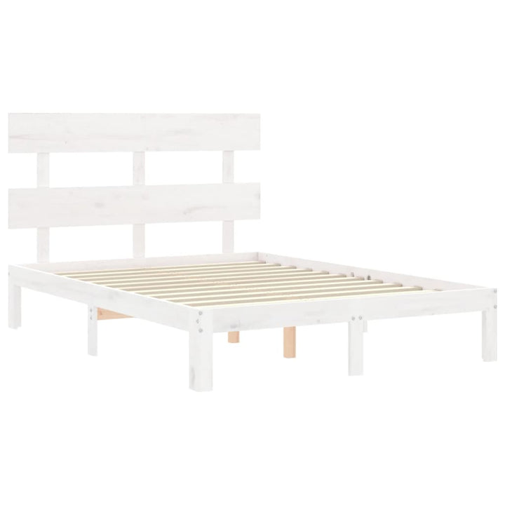 sengeramme uden madras 120x200 cm massivt fyrretræ hvid