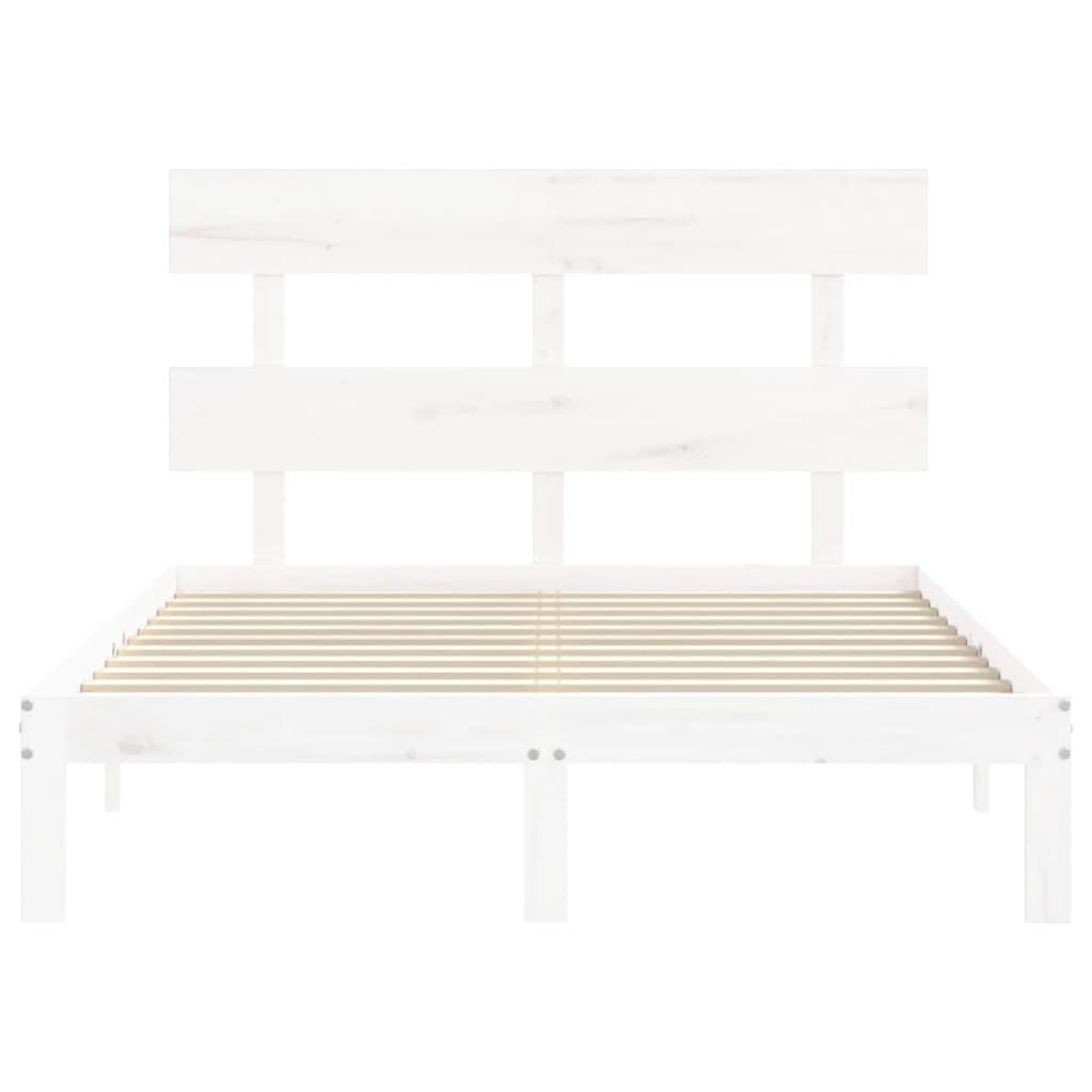sengeramme uden madras 120x200 cm massivt fyrretræ hvid