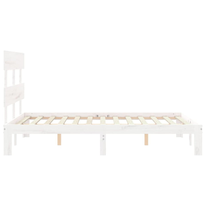 sengeramme uden madras 120x200 cm massivt fyrretræ hvid