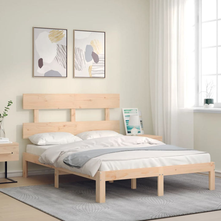 sengeramme uden madras 140x200 cm massivt fyrretræ
