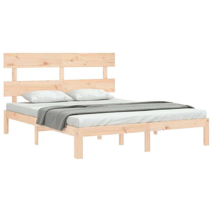 sengeramme med sengegavl kingsize massivt træ