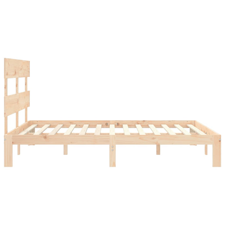 sengeramme med sengegavl kingsize massivt træ
